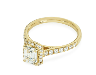 Yellow Gold Emerald Cut Diamond Ring