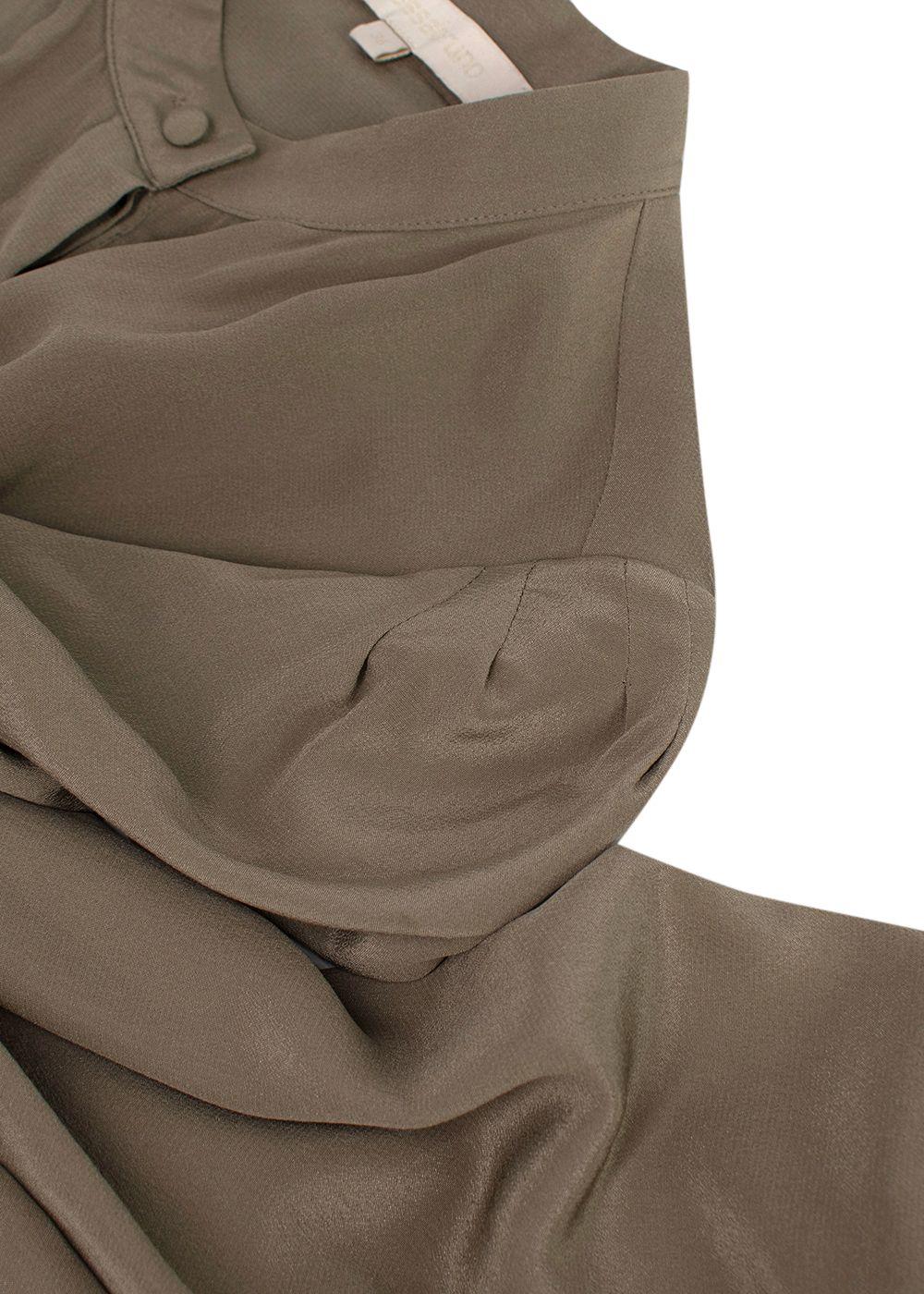 Vanessa Bruno Khaki Belted Silk Shirt Dress
