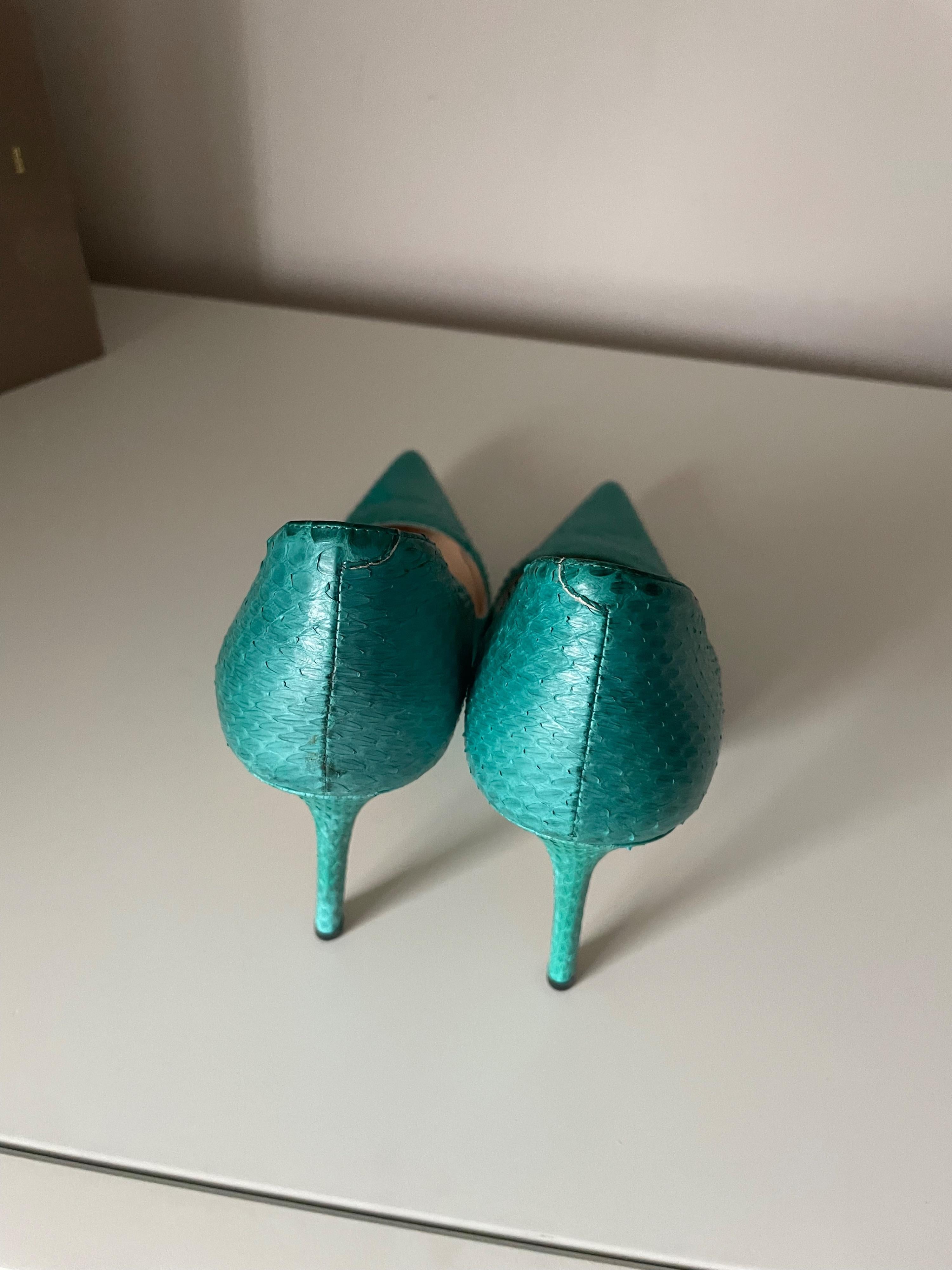 Jimmy Choo Anouk Jade Python Heels