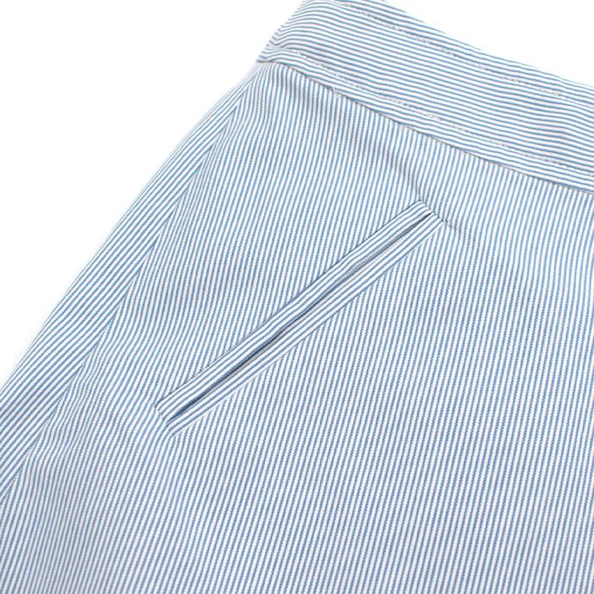 Bonpoint Girls 6Y Blue and White Striped Wrap Skirt