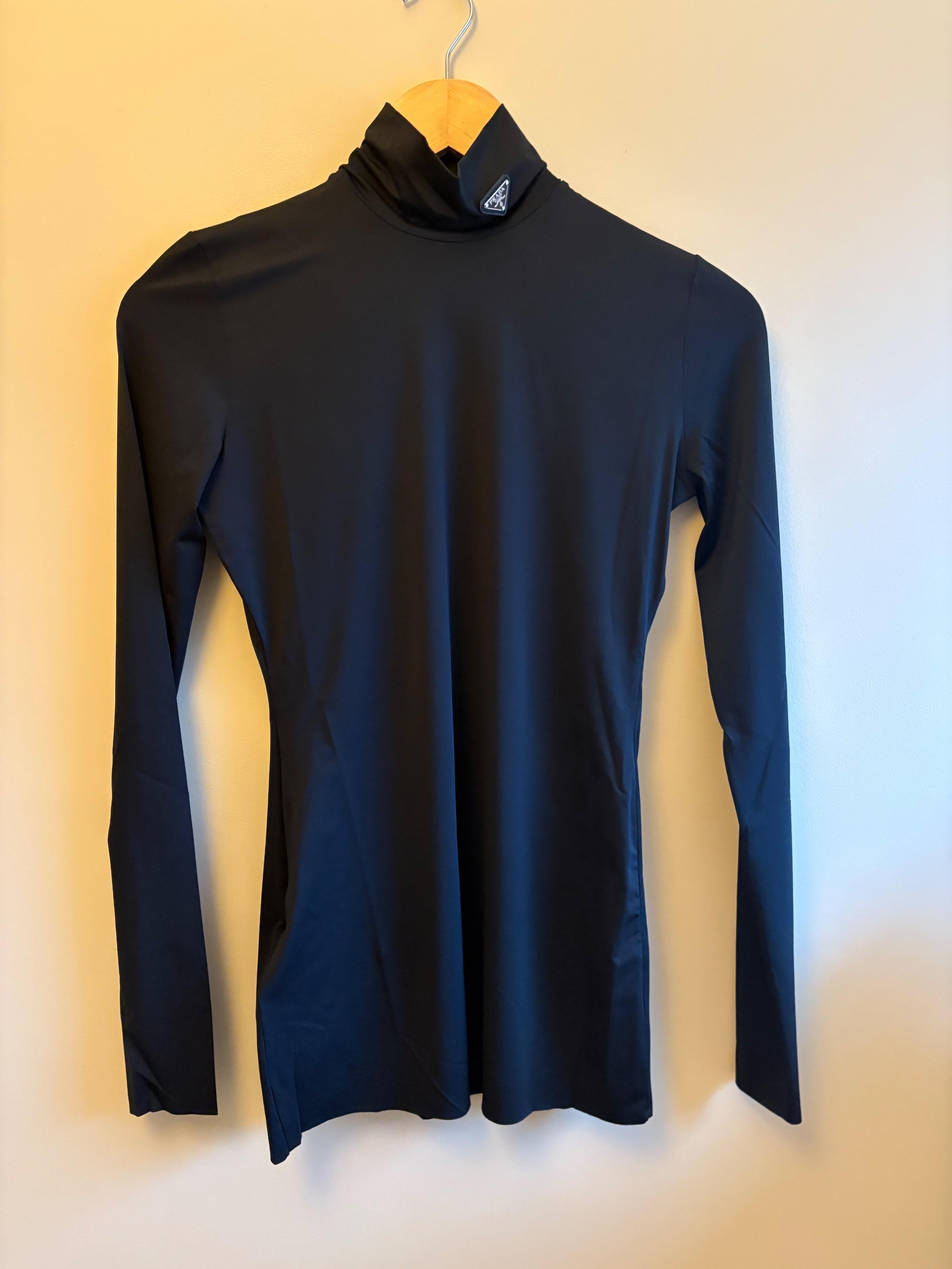 Prada Black Jersey Turtleneck Jumper