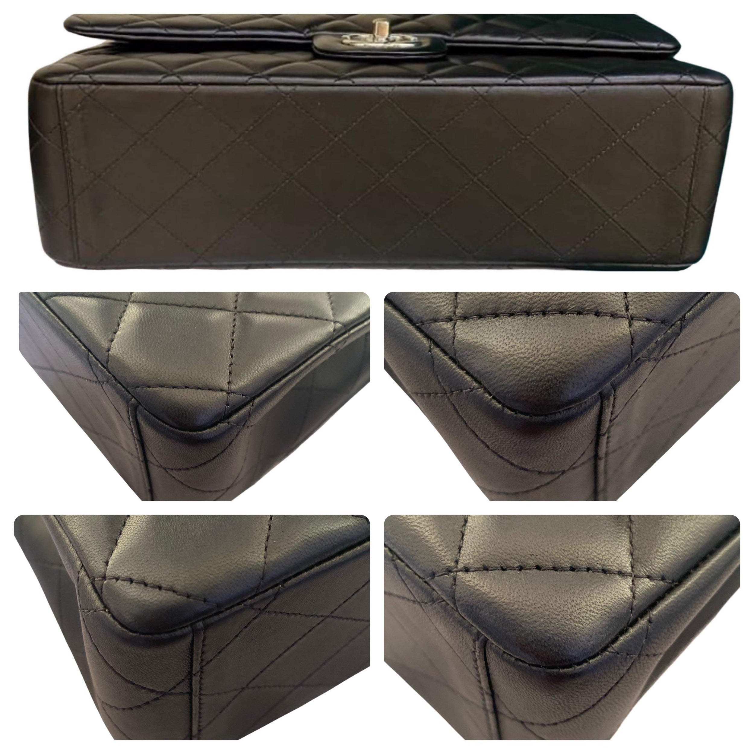 Black Lambskin Maxi Double Flap