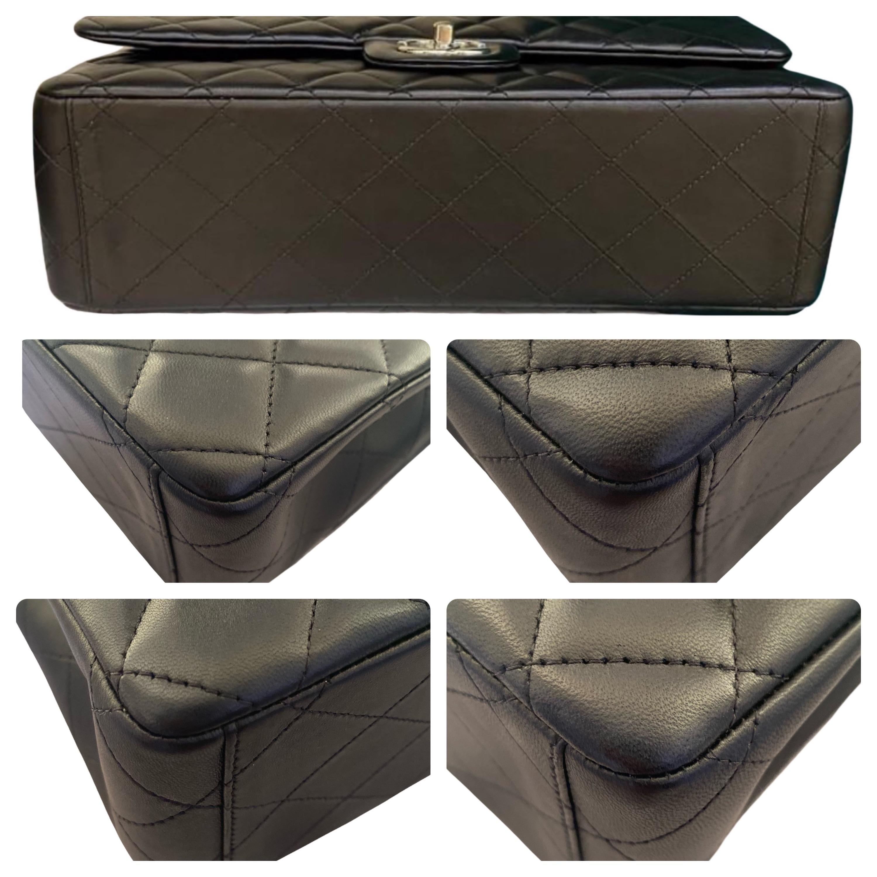 Black Lambskin Maxi Double Flap