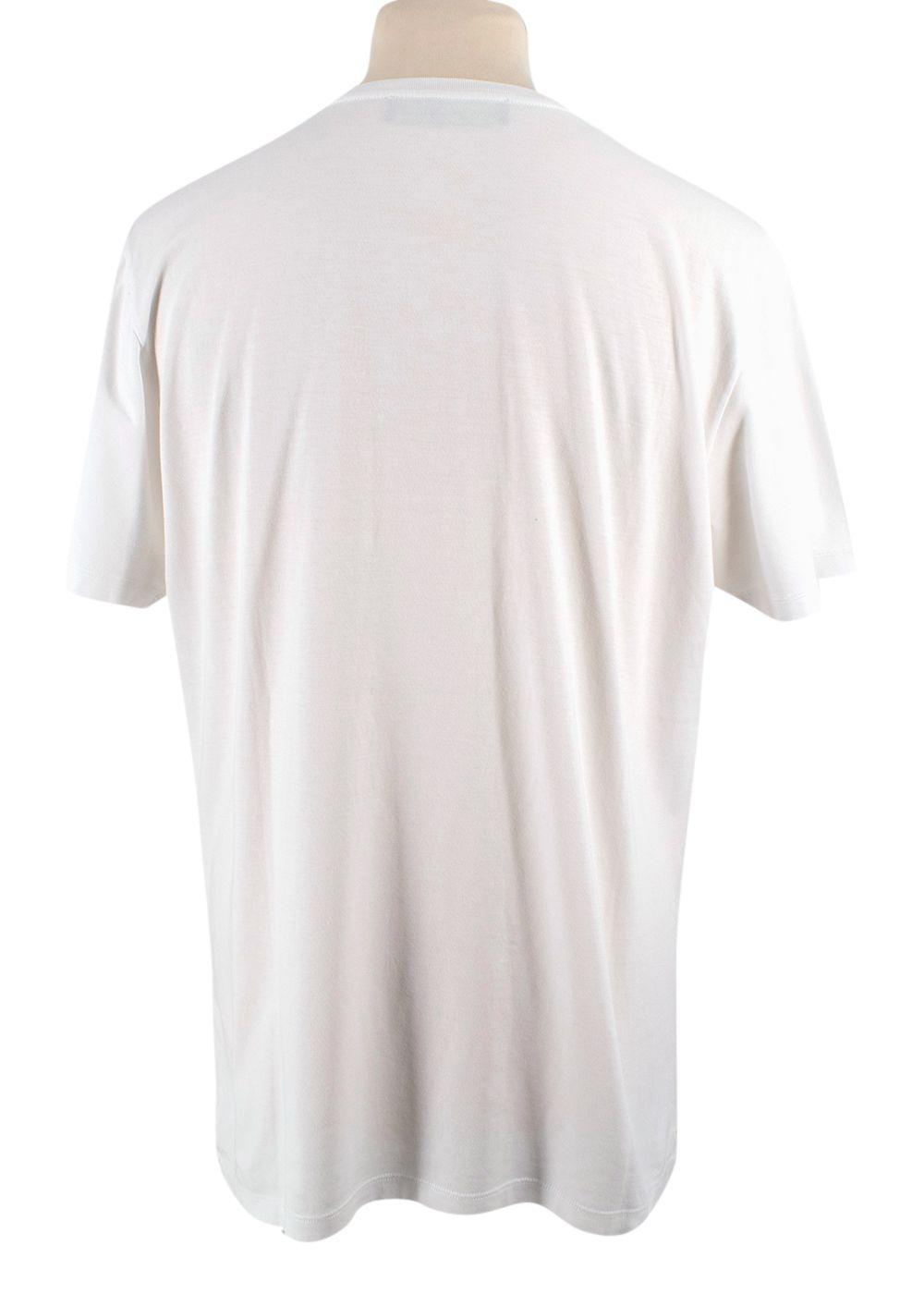 Etro White Cotton Vino da Tavola T-Shirt