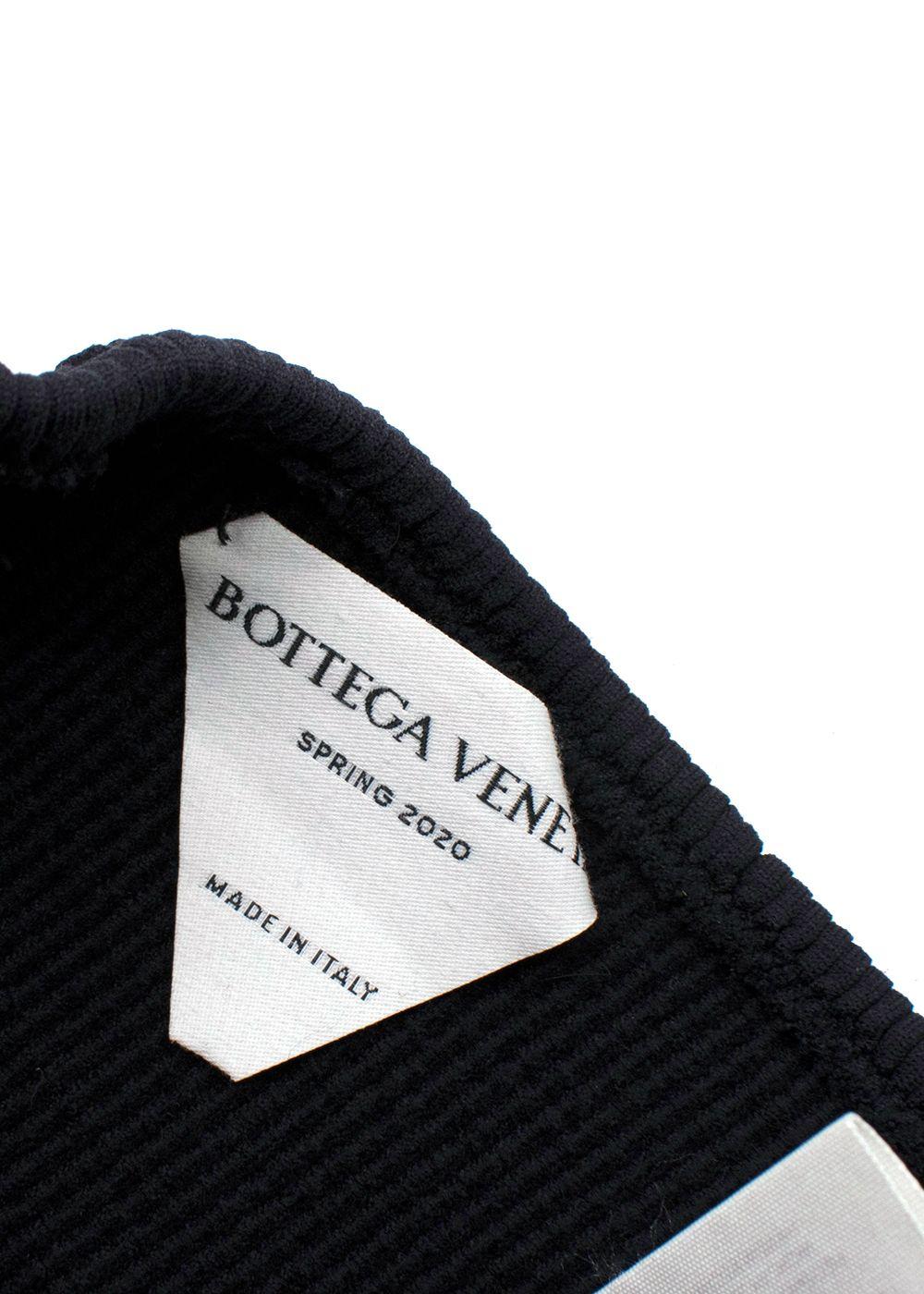 Bottega Veneta Black Smocked Jersey Bikini