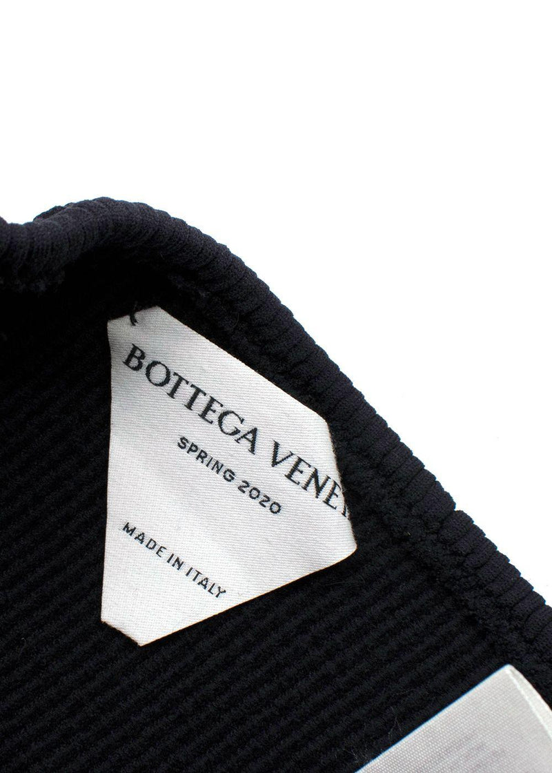 Bottega Veneta Black Smocked Jersey Bikini
