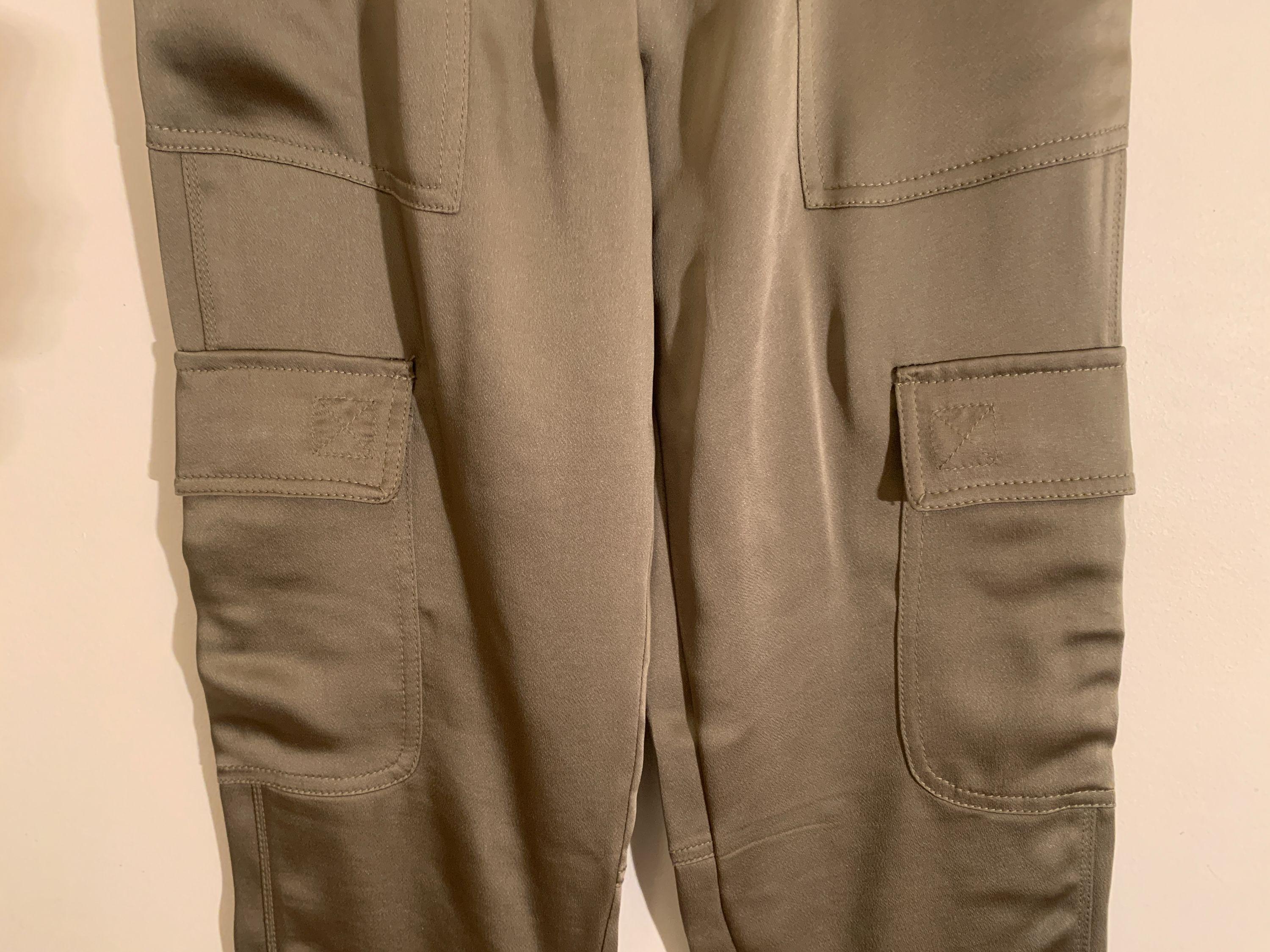 Jonathan Simkhai Olive Satin Cargo Pants