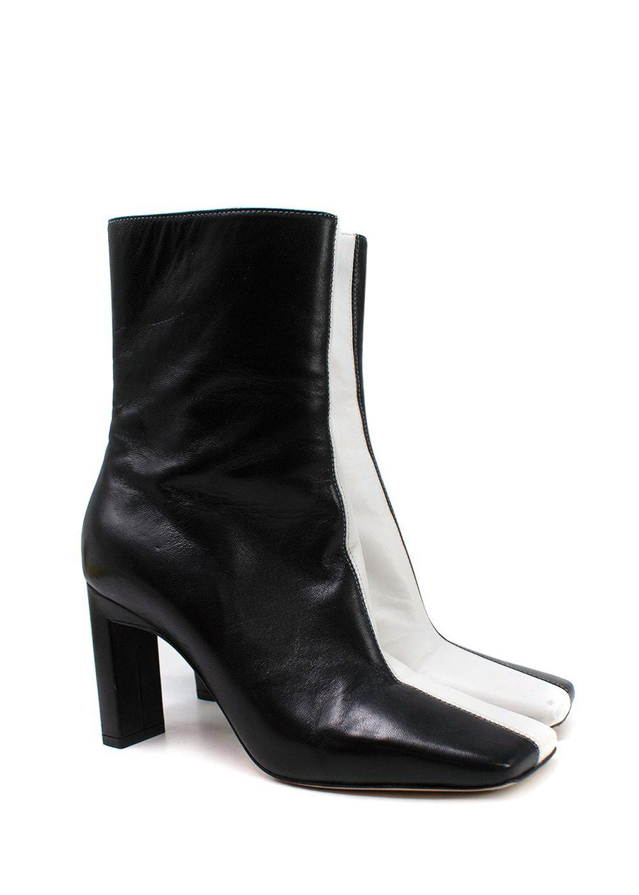 Wandler Two Tone Black and White Ankle Boots