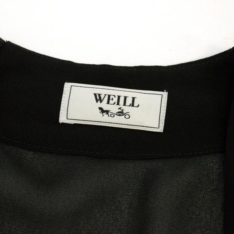 Weill Black Mesh Top Long Sleeved Dress