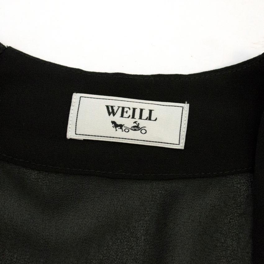 Weill Black Mesh Top Long Sleeved Dress