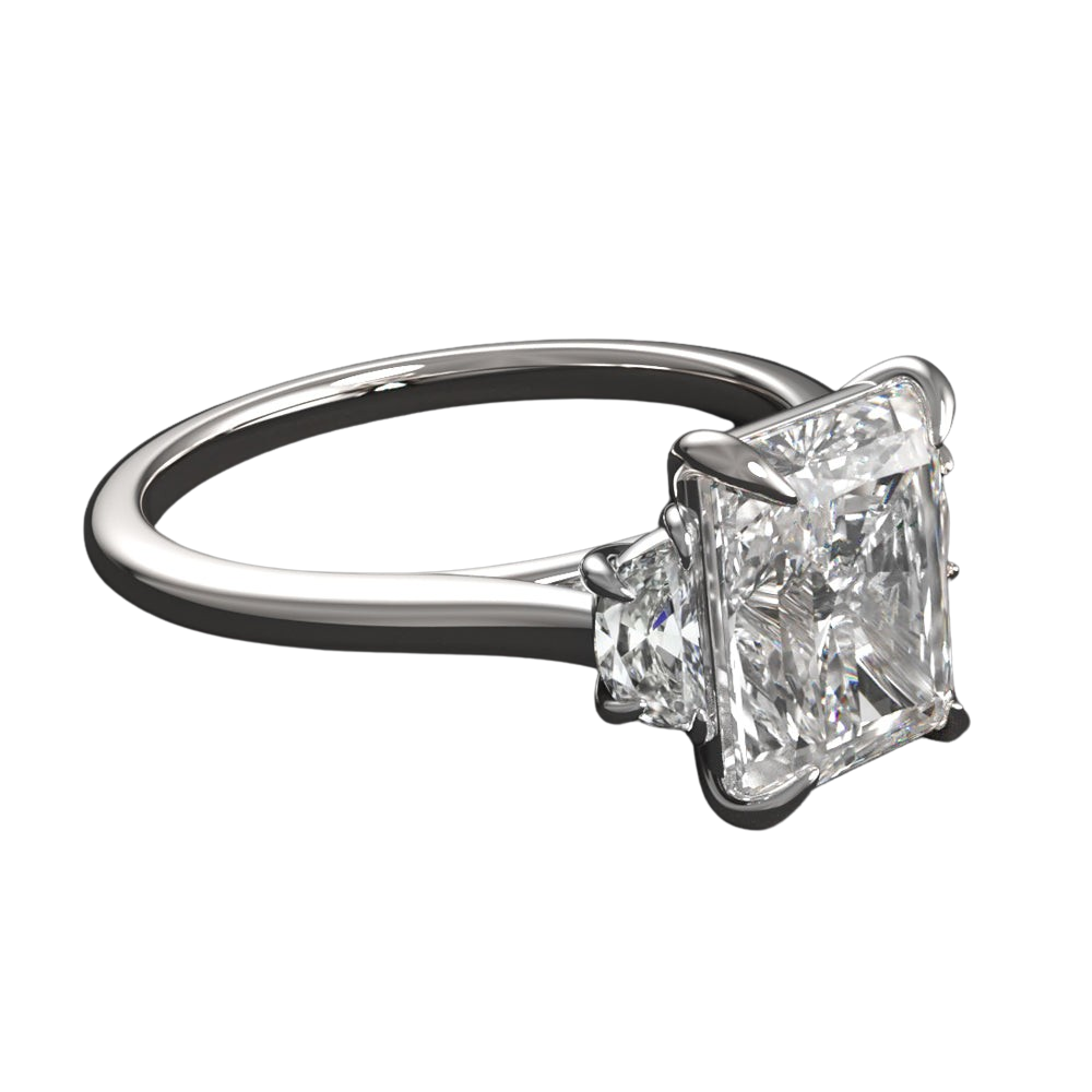 Lab Grown 2CT Emerald Cut Diamond Ring