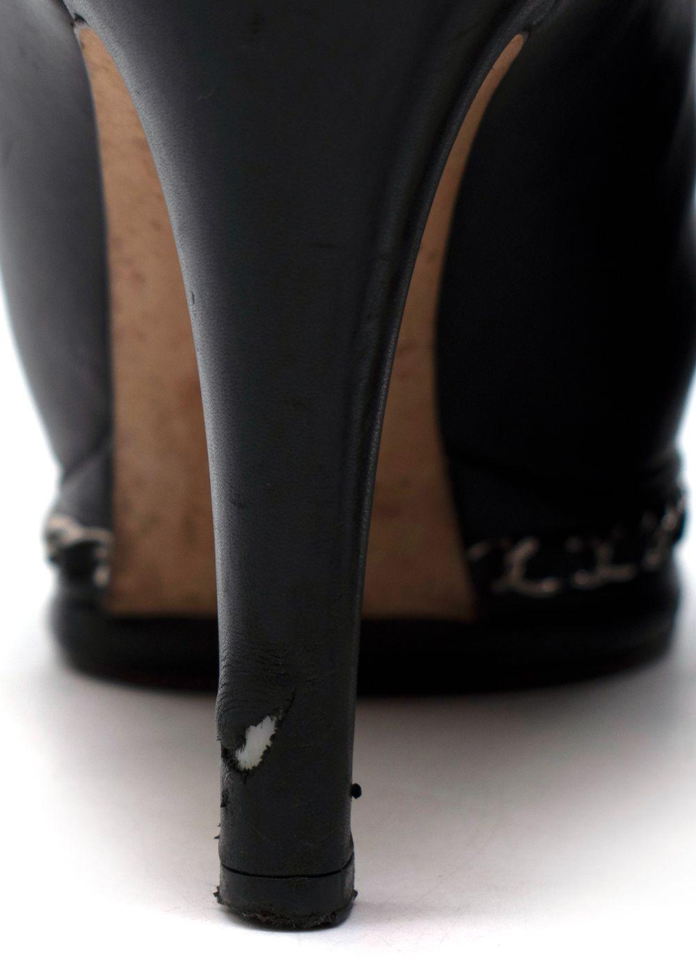 Black Chain Trimmed CC Pumps
