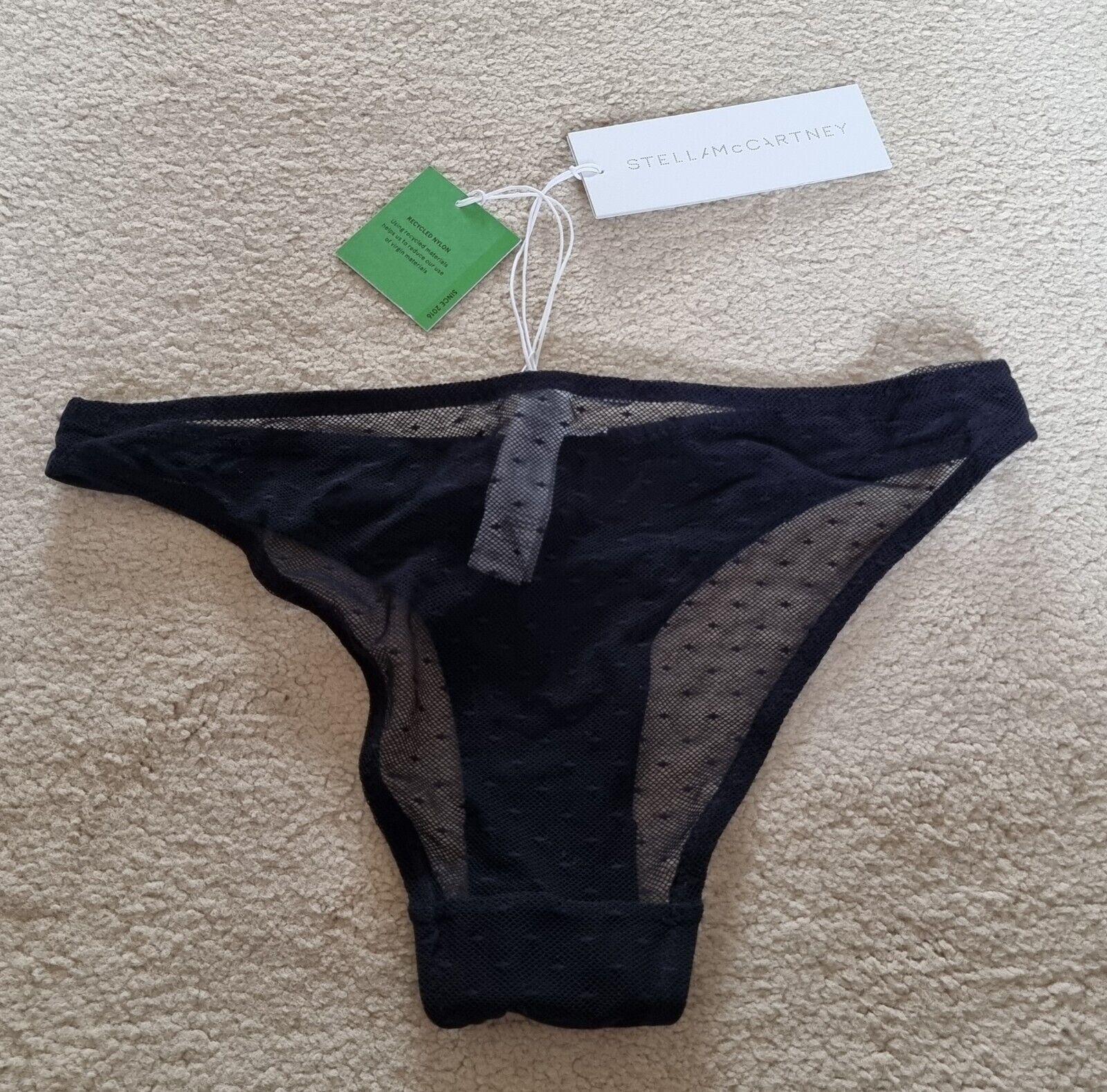 Stella McCartney Black Mesh Bralette and Brief Set