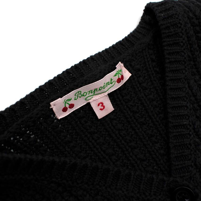 Bonpoint Dark Grey Knitted Cotton Cardigan