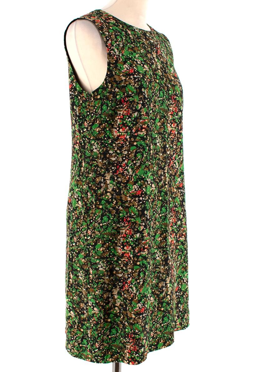 M Missoni Green Printed Sleeveless Shift Dress