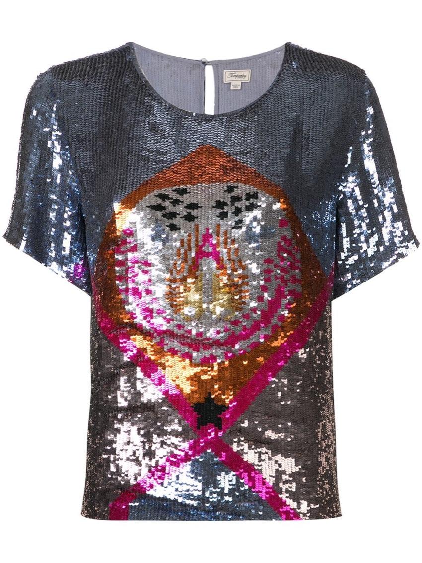 Temperley London Sara silver sequin blouse