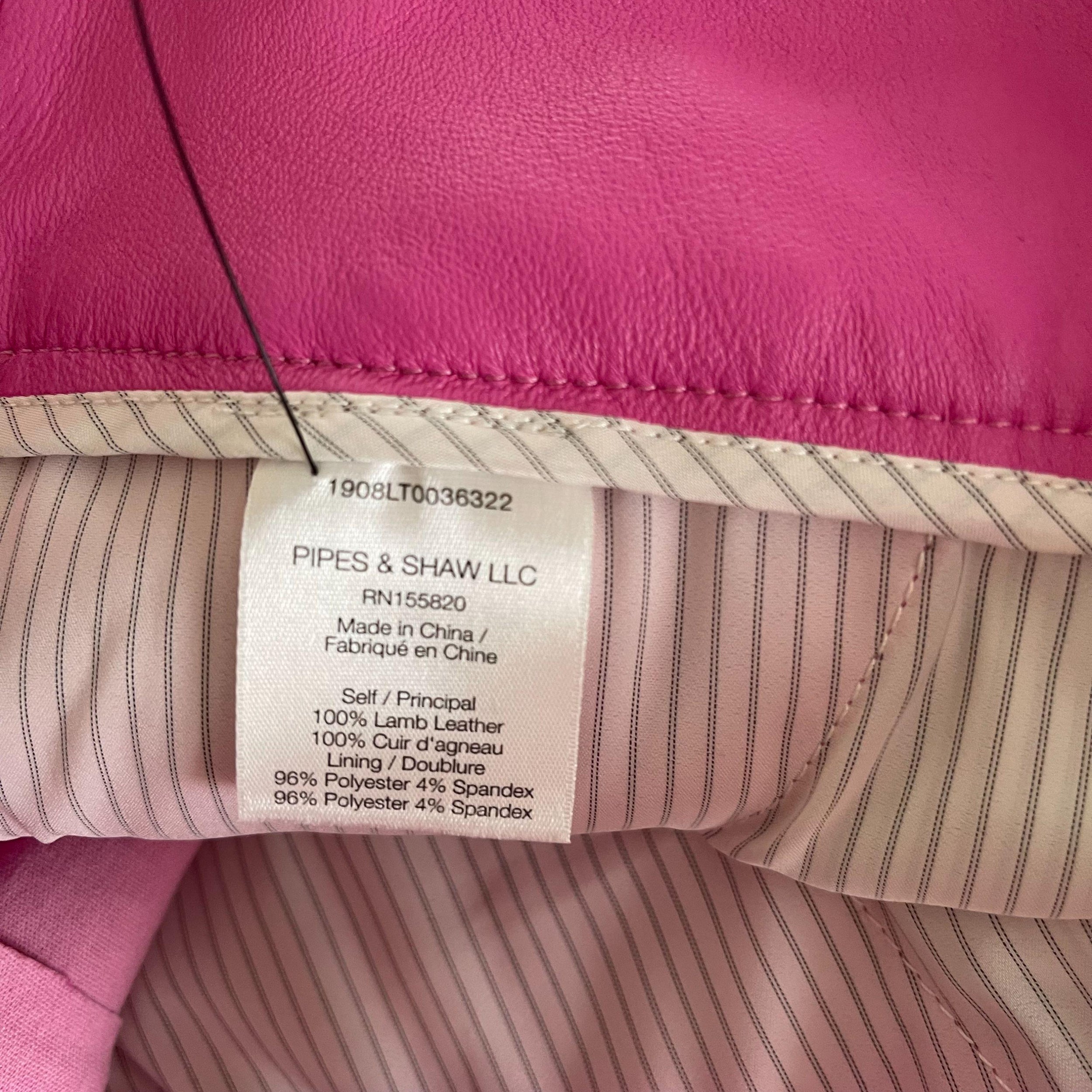 Pink Jania High-rise Leather Ankle Pants