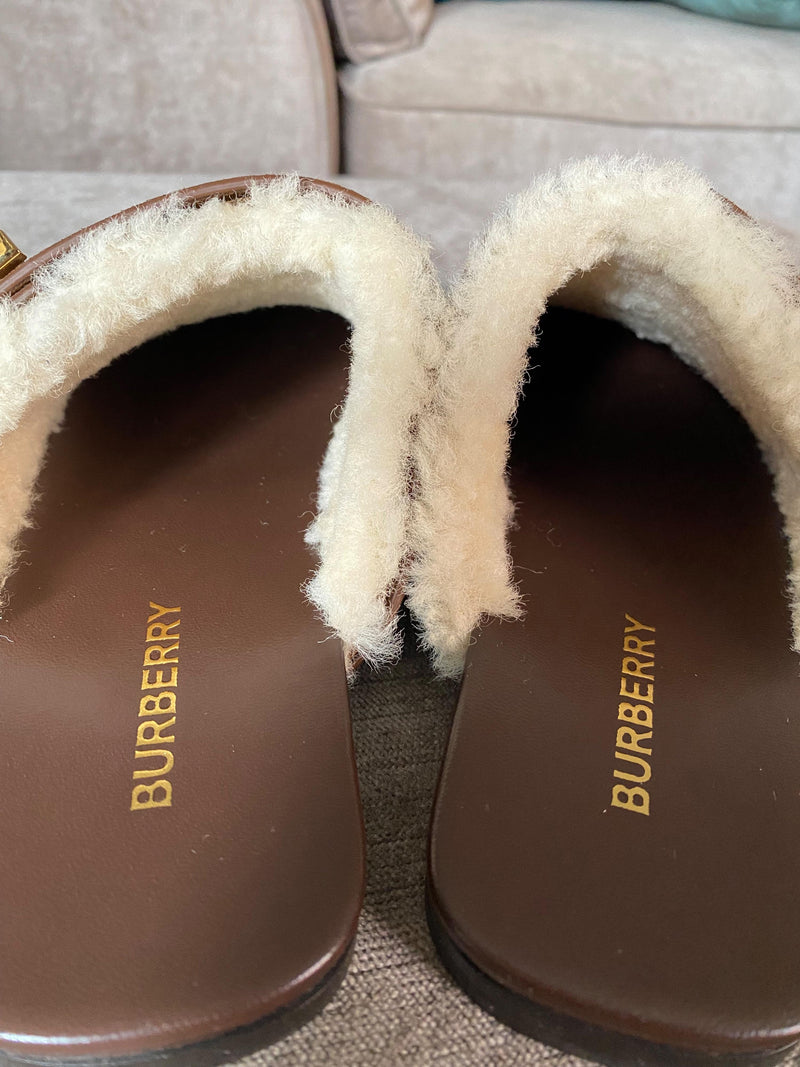 Burberry Brown Suede Lyla Mules