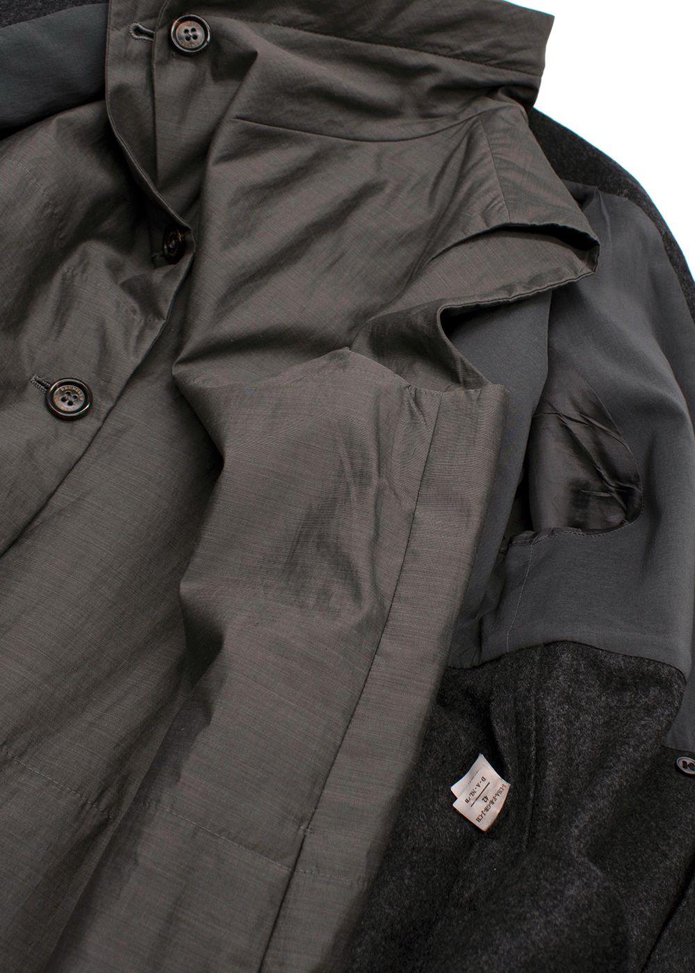 Brunello Cucinelli Grey Double Layer Coat With Detachable Waistcoat