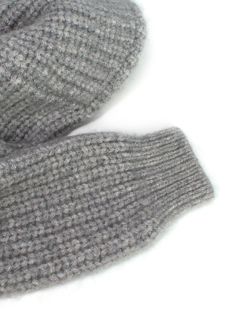 Giorgio Armani Grey Cashmere & Silk Mock-neck Jumper