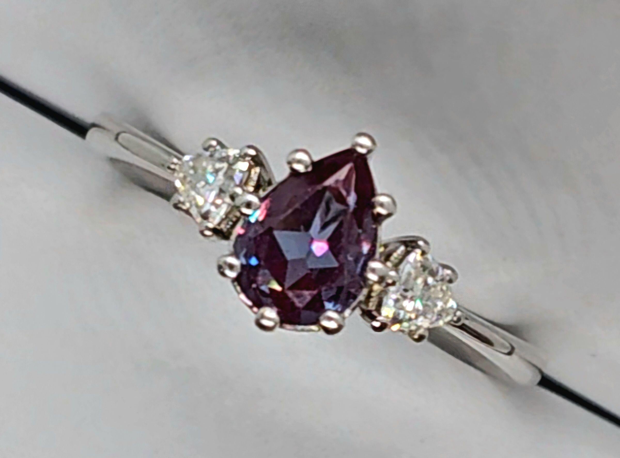 Bespoke Lab Created Alexandrite And Diamond Ring