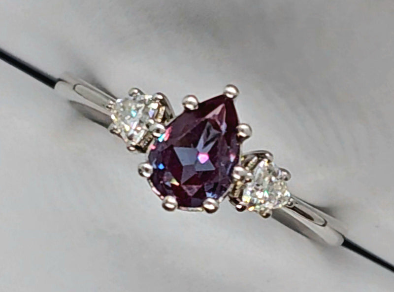 Bespoke Lab Created Alexandrite And Diamond Ring