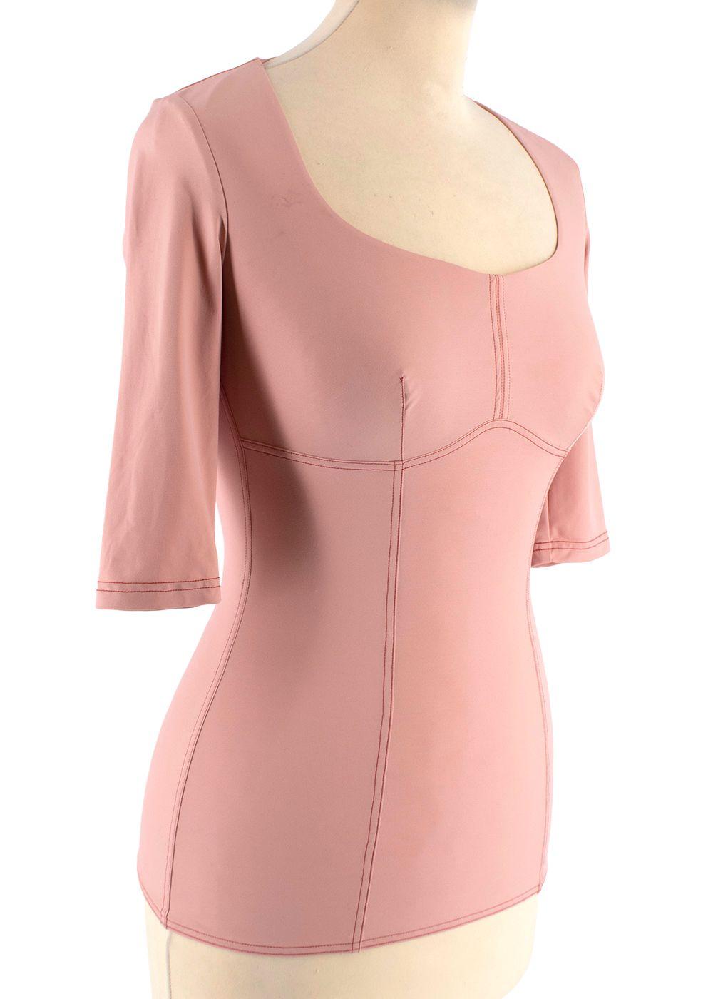 Pink Panelled Stretch Top