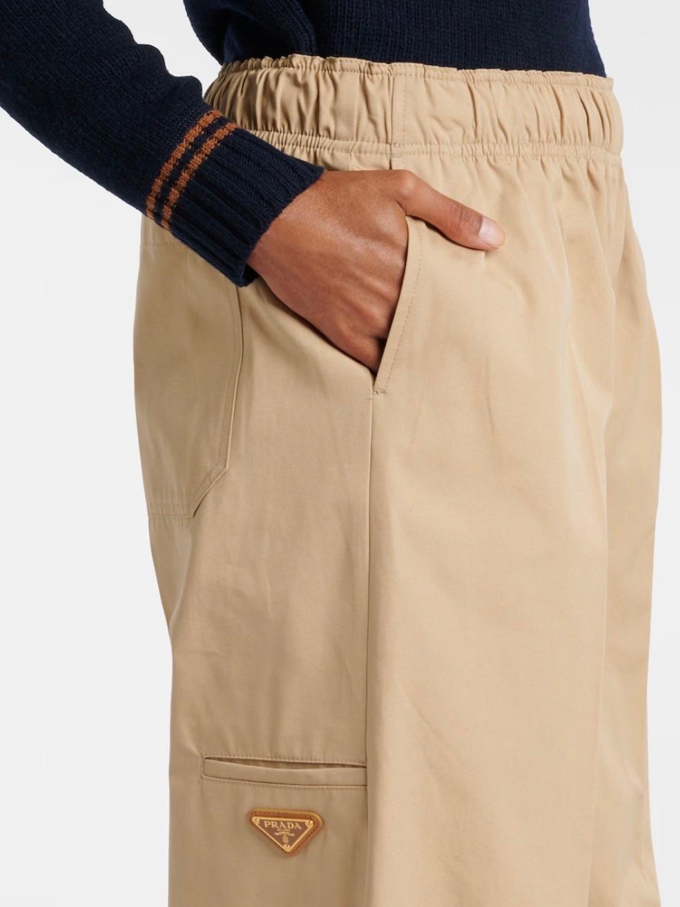 Prada Beige Cotton Wide Leg Pants
