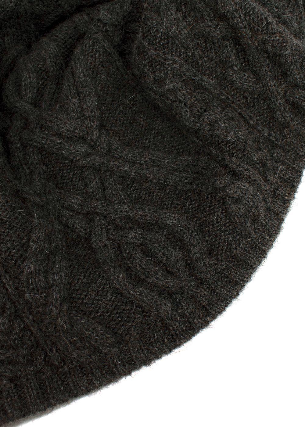 Chloe Grey Cable Knit Merino Wool Pencil Skirt