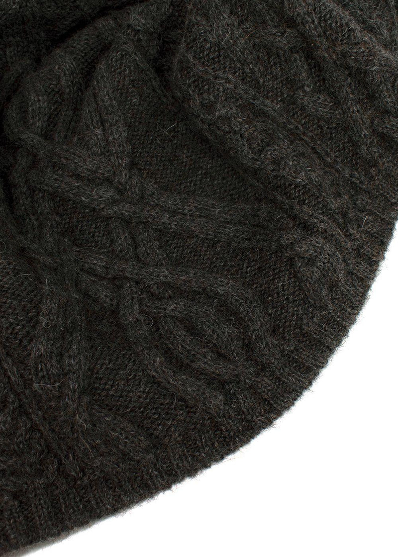 Chloe Grey Cable Knit Merino Wool Pencil Skirt