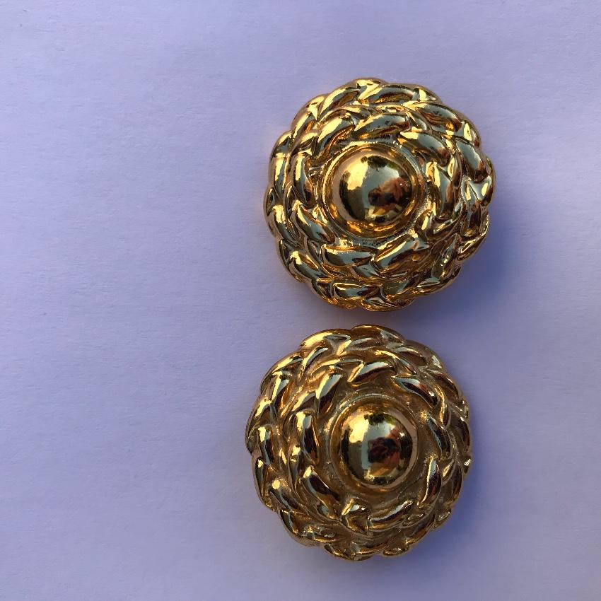 YSL Vintage Gold Plated Couture Earrings