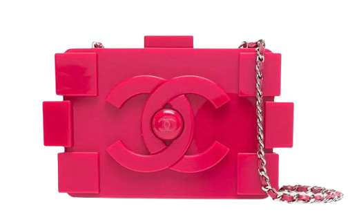 Chanel Pink Acrylic Lego Clutch on Chain