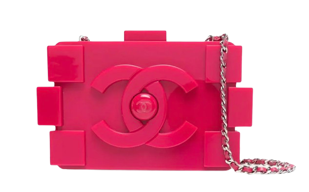 Chanel Pink Acrylic Lego Clutch on Chain