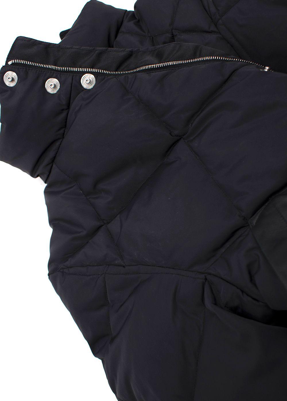 Louis Vuitton Kid's Black Quilted Jacket With Leather Pockets