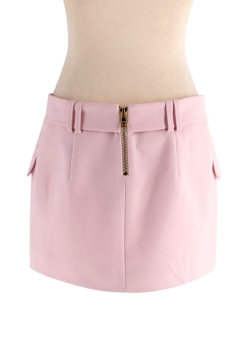 Balmain Pink Belted Mini Skirt