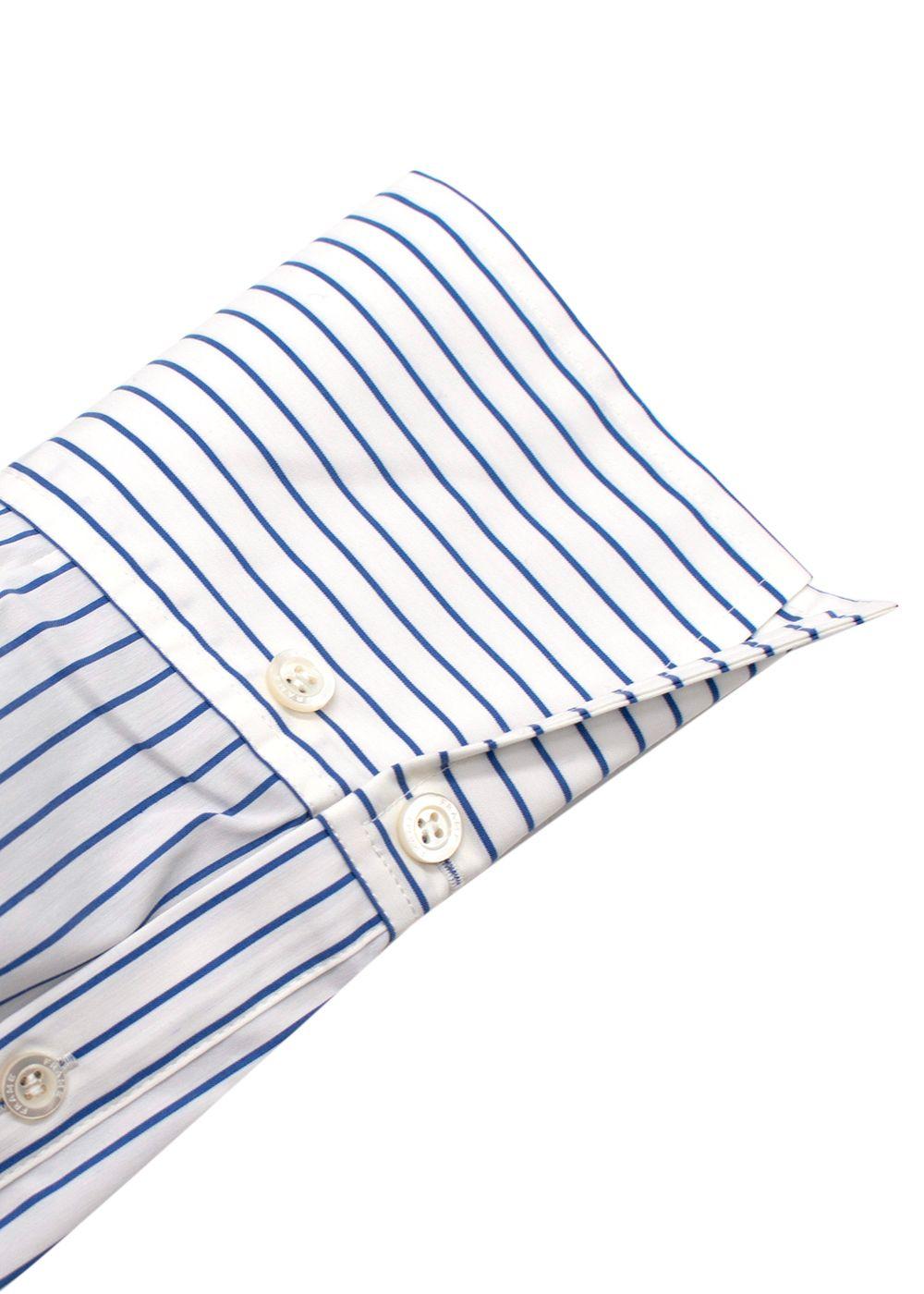 Frame Blue and White Pinstripe Shirt