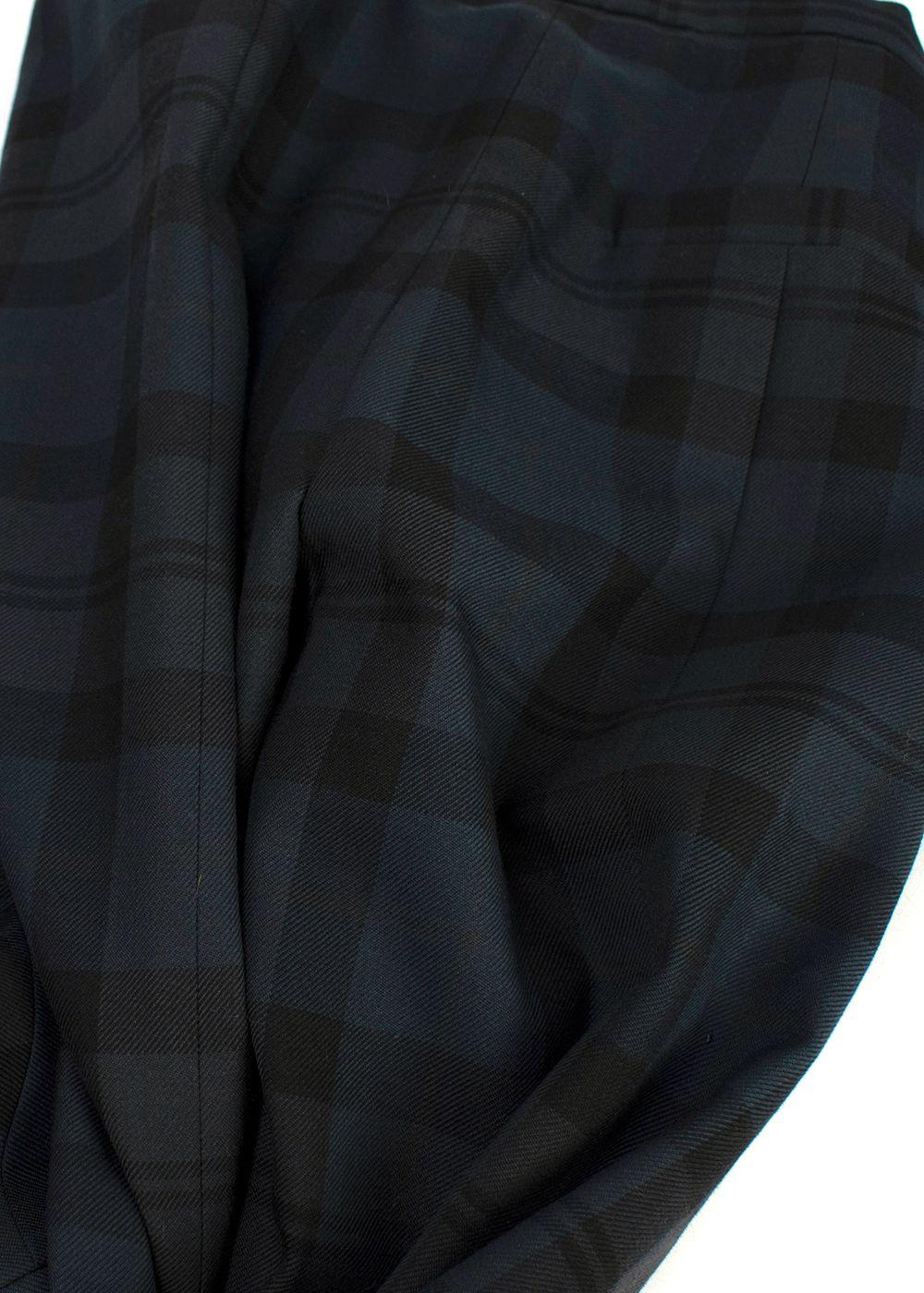 Chloe Dark Green Wool Check Trousers
