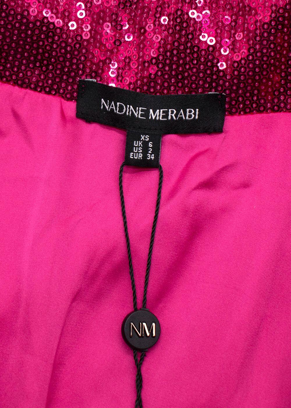 Nadine Merabi Hot Pink Sequin Shirt and Trouser Set