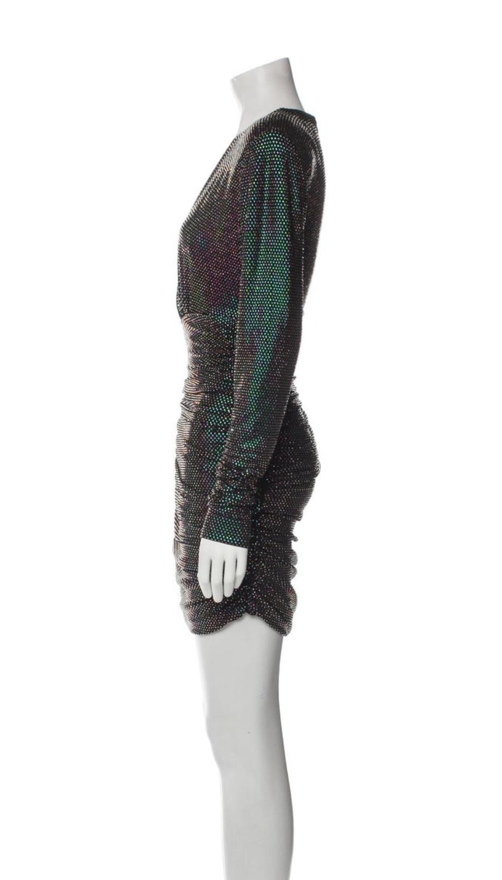 Alexander Vauthier Black Rhinestone Embellished Mini Dress