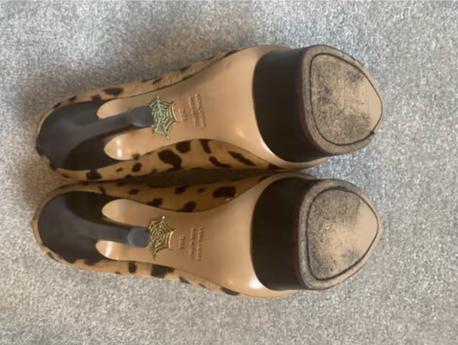Leopard print pony hair Dolly platform heeled pumps