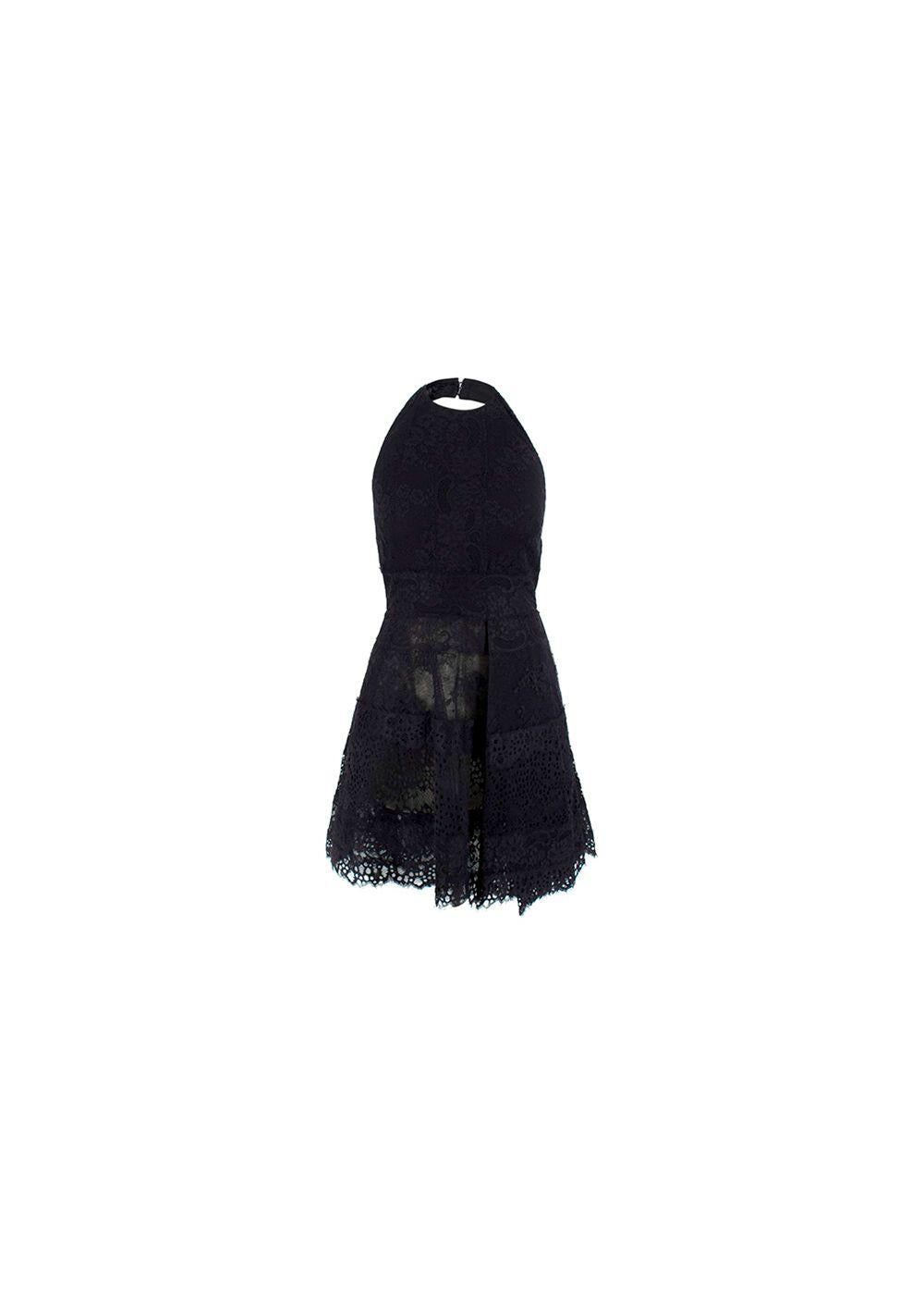 Black Lace Halterneck Mini Dress