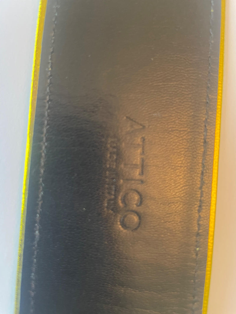 The Attico Metallic Gold Croc Embossed Belt