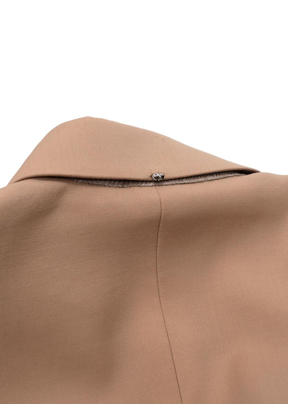 Sportmax Beige Double Breasted Wool Blazer
