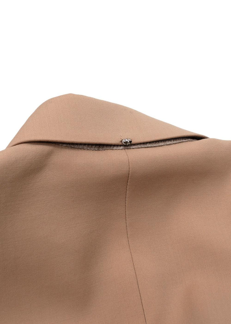 Sportmax Beige Double Breasted Wool Blazer
