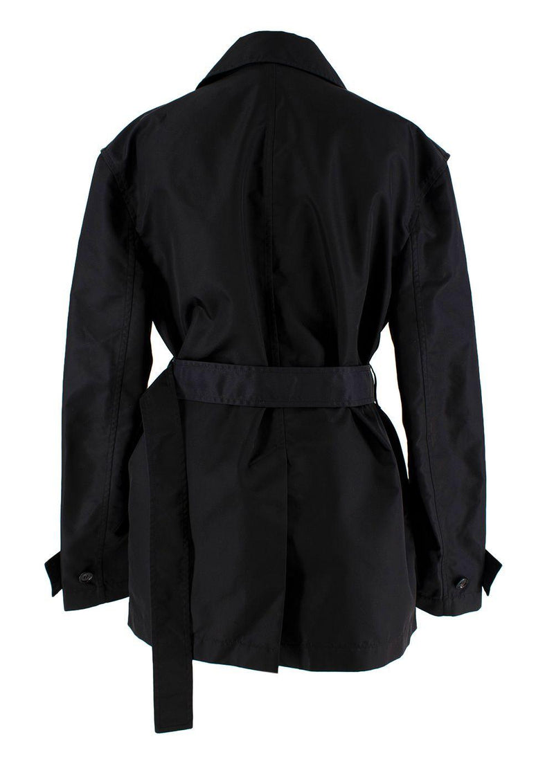 Bottega Veneta Black gabardine short trench coat