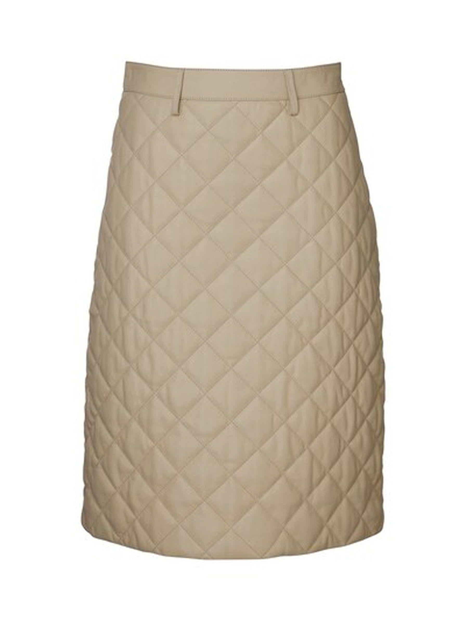 Luna Quilted Leather Midi Skirt