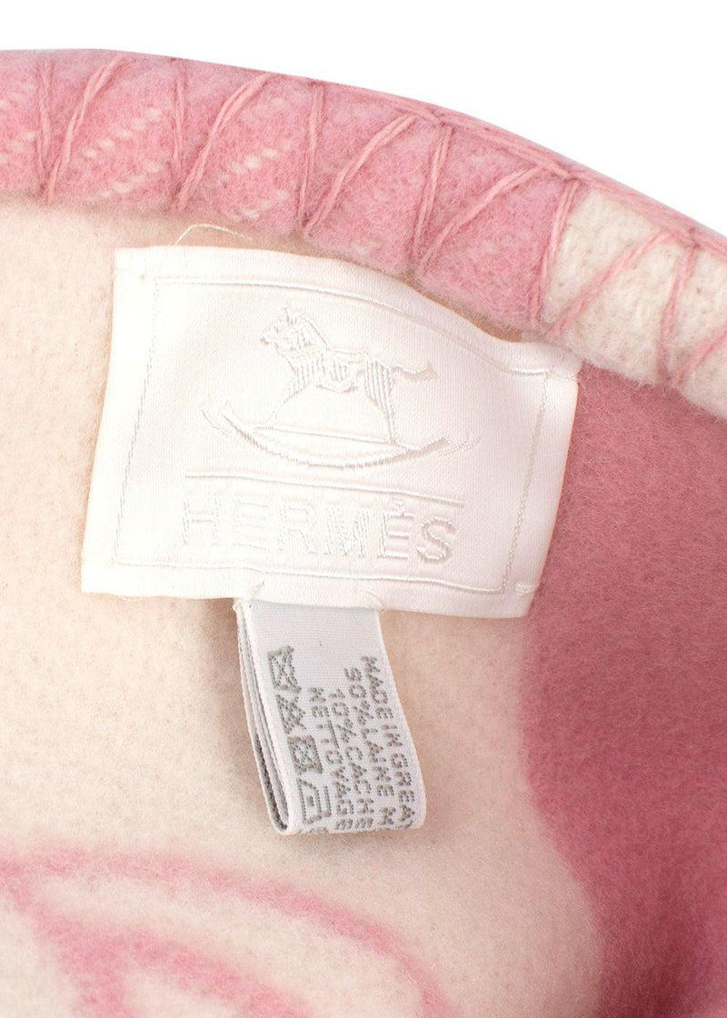 Hermes Pink Wool and Cashmere Adada Avalon Baby Blanket
