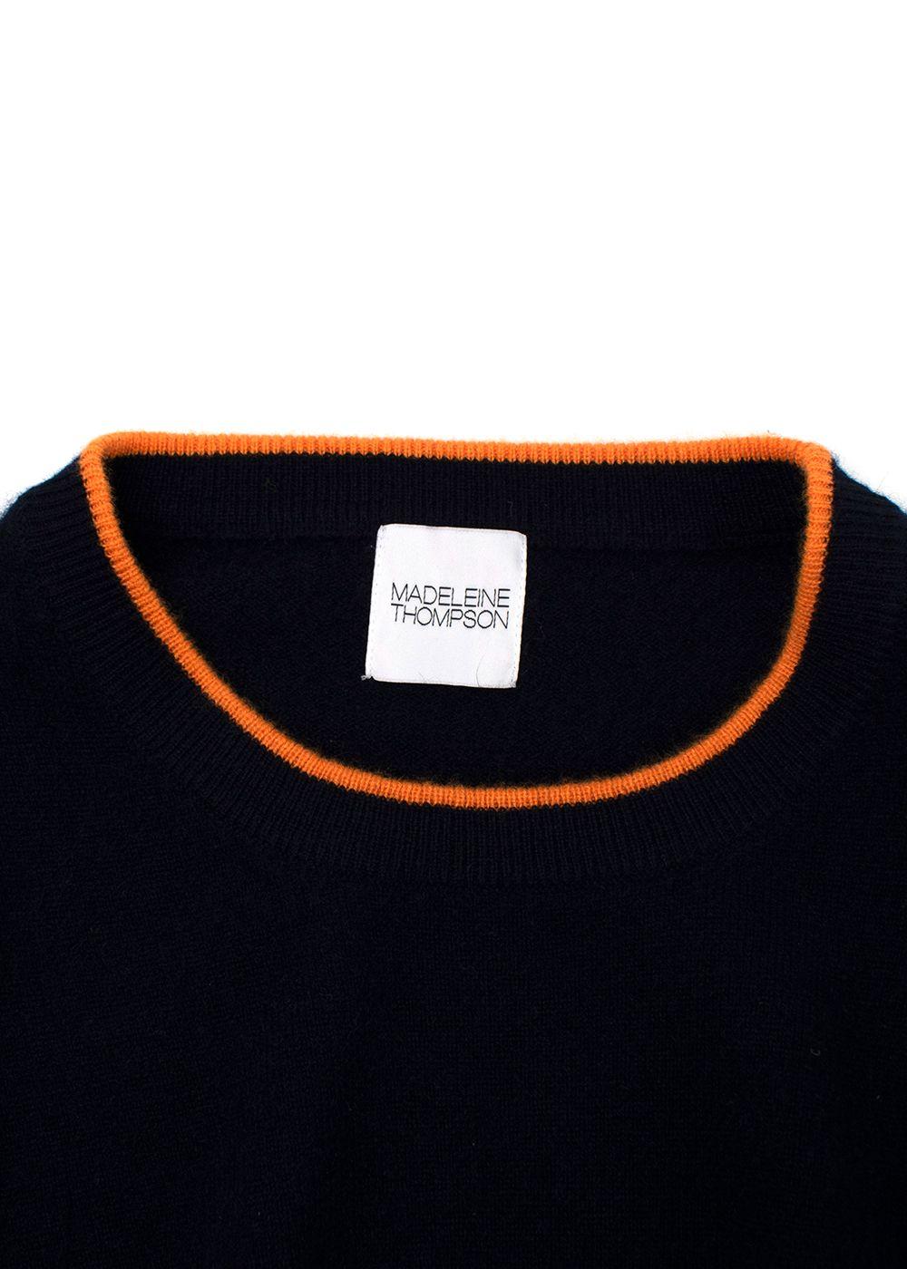 Madeleine Thompson Navy & Orange Cashmere Joshua Jumper