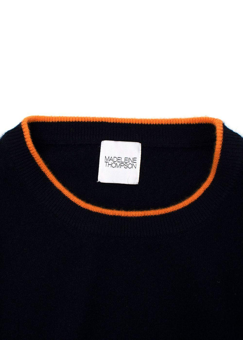 Madeleine Thompson Navy & Orange Cashmere Joshua Jumper