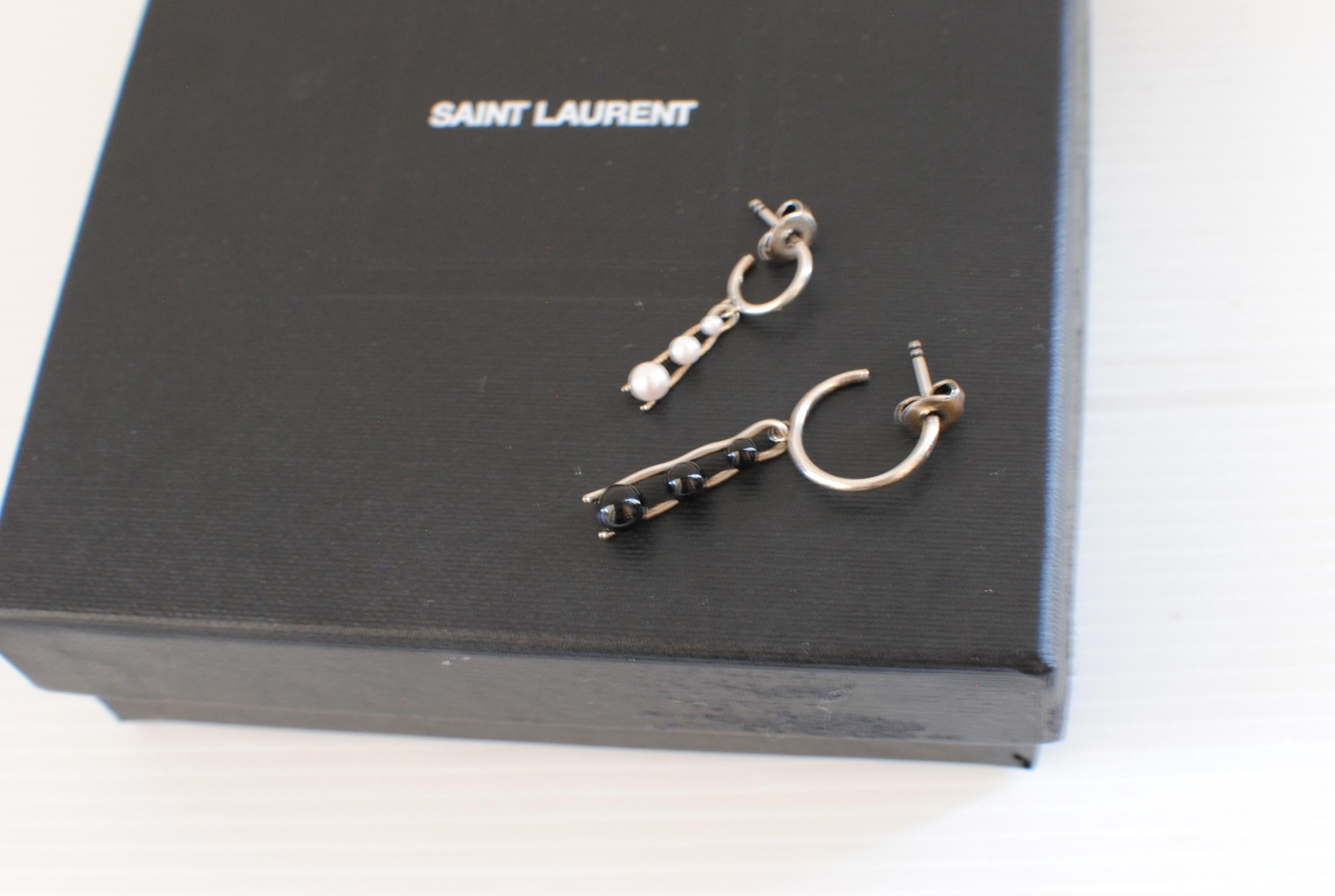 Saint Laurent Faux Pearl Drop Earrings